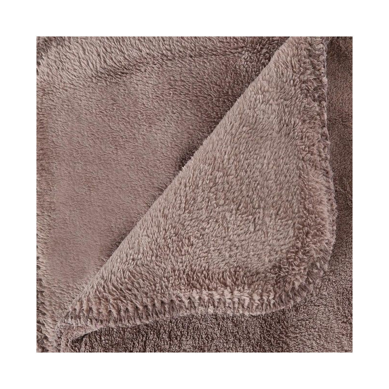 ATMOSPHERA Plaid Grand Modèle Microfibre 180x230 Cm Taupe