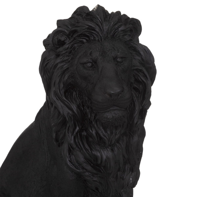 Statue De Lion Résine Noire H52 Atmosphera