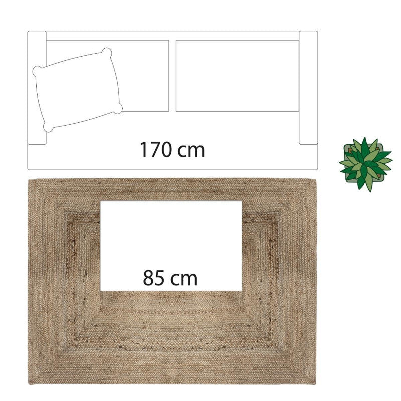 Tapis Jute Naturel Rectangulaire 120x170 Atmosphera