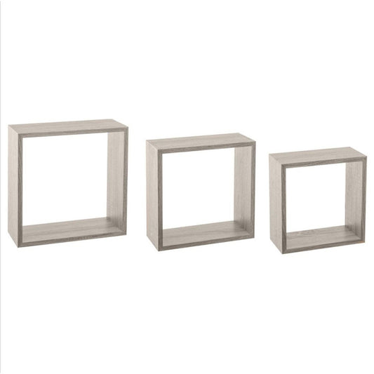  Lot De 3 étagères Murales Coloris Chêne Gris 5Five