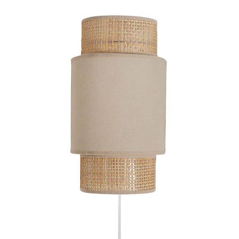  Applique Incurvée Rotin Et Tissu Beige Ostaria