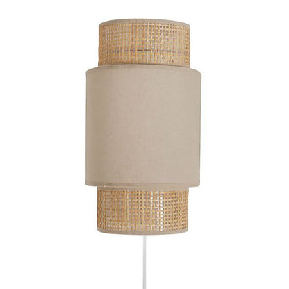  Applique Incurvée Rotin Et Tissu Beige Ostaria