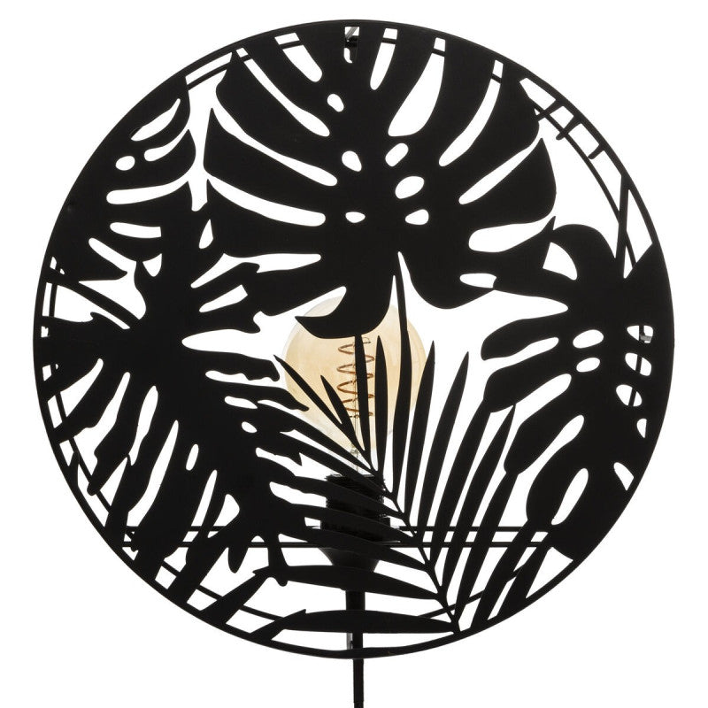  Applique Métal Noir Feuilles Olas Atmosphera