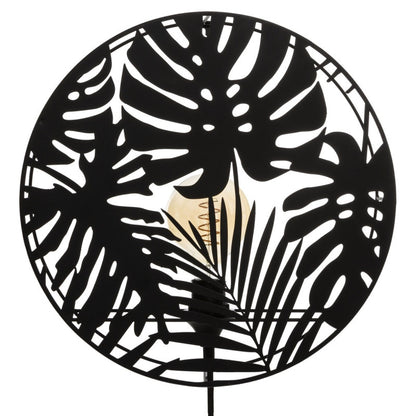  Applique Métal Noir Feuilles Olas Atmosphera