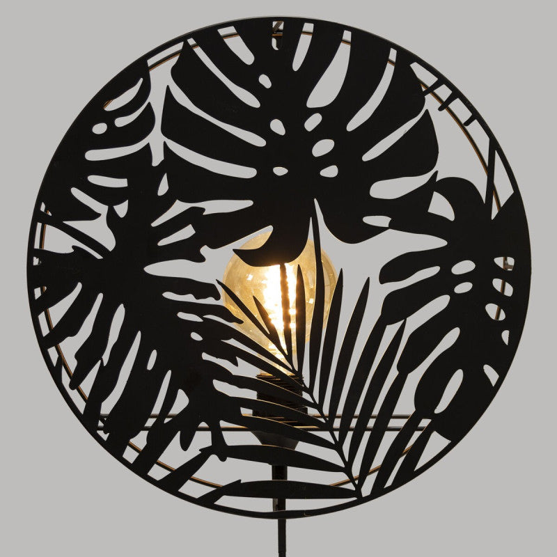  Applique Métal Noir Feuilles Olas Atmosphera