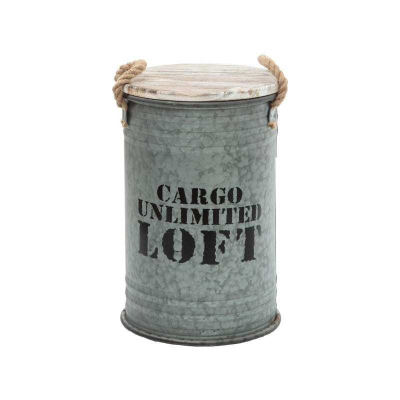  Coffres Bidons Gris Loft - Lot De 3 - Atmosphera