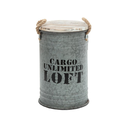  Coffres Bidons Gris Loft - Lot De 3 - Atmosphera