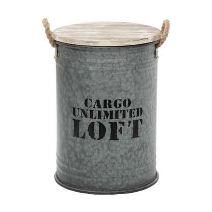  Coffres Bidons Gris Loft - Lot De 3 - Atmosphera