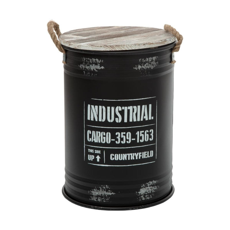  Coffres Bidons Noir Industriel - Lot De 3 - Atmosphera