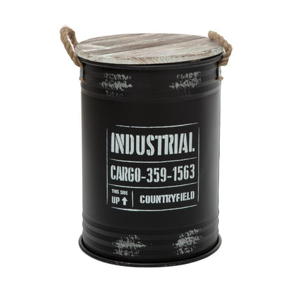  Coffres Bidons Noir Industriel - Lot De 3 - Atmosphera