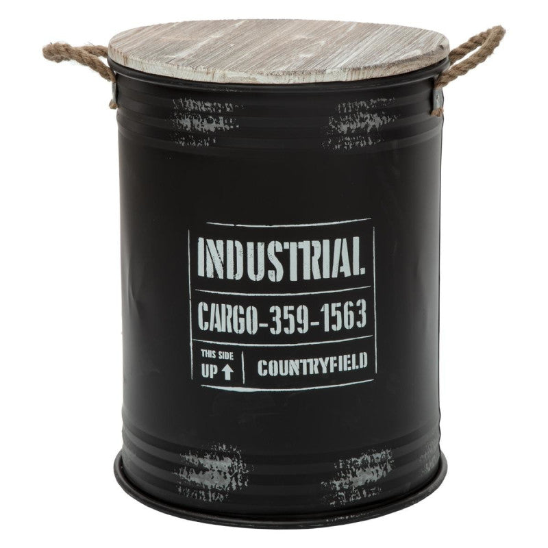  Coffres Bidons Noir Industriel - Lot De 3 - Atmosphera