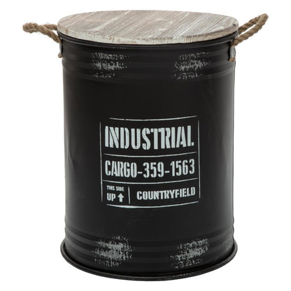  Coffres Bidons Noir Industriel - Lot De 3 - Atmosphera
