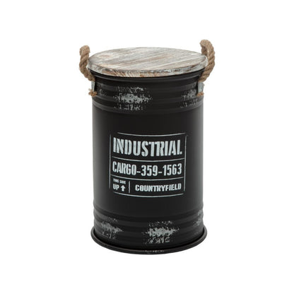  Coffres Bidons Noir Industriel - Lot De 3 - Atmosphera