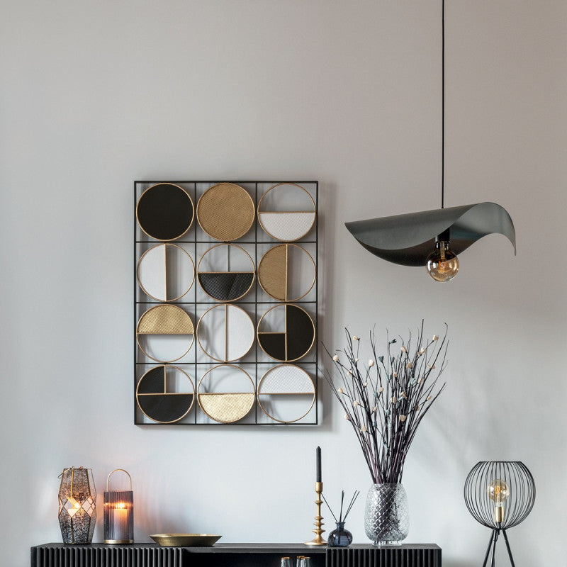  Déco Murale 76x102 Métal Zak Noir Et Doré Atmosphera