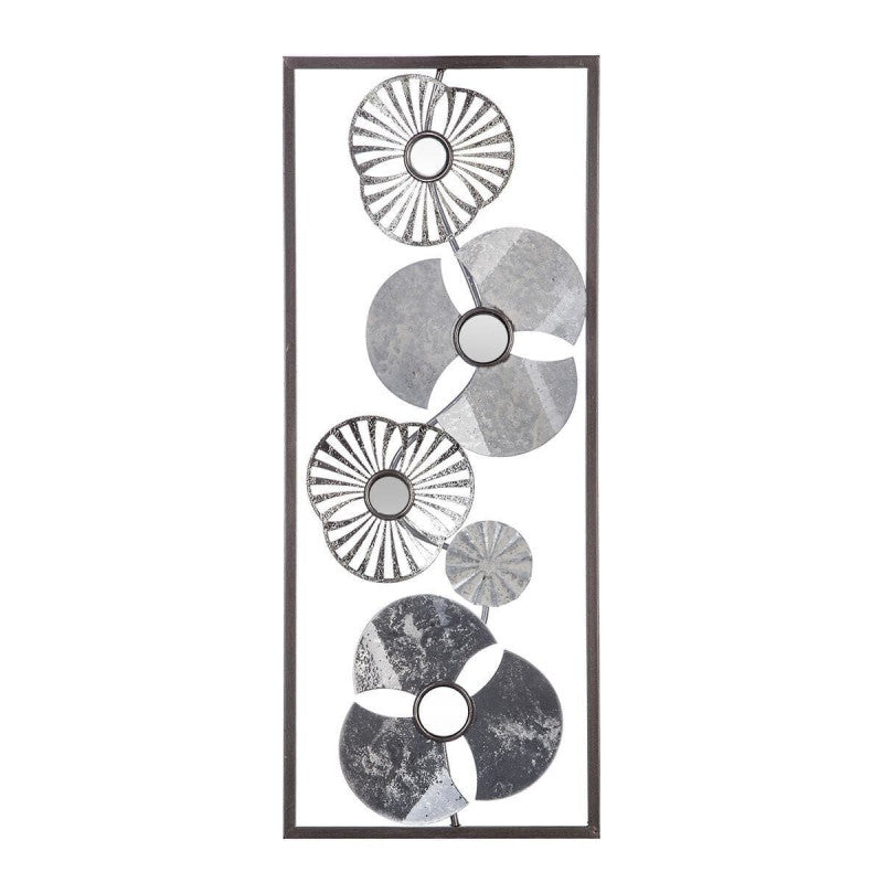  Déco Murale Métal Fleur Argent 25x61 Atmosphera