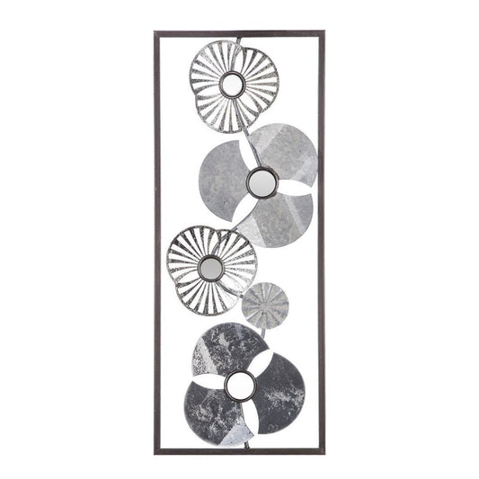  Déco Murale Métal Fleur Argent 25x61 Atmosphera