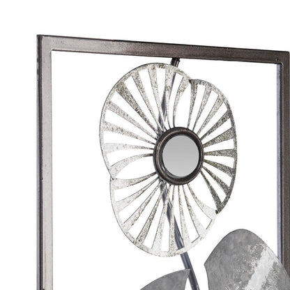  Déco Murale Métal Fleur Argent 25x61 Atmosphera