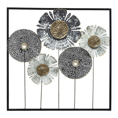 Déco Murale Métal Fleurs 50x50 Atmosphera