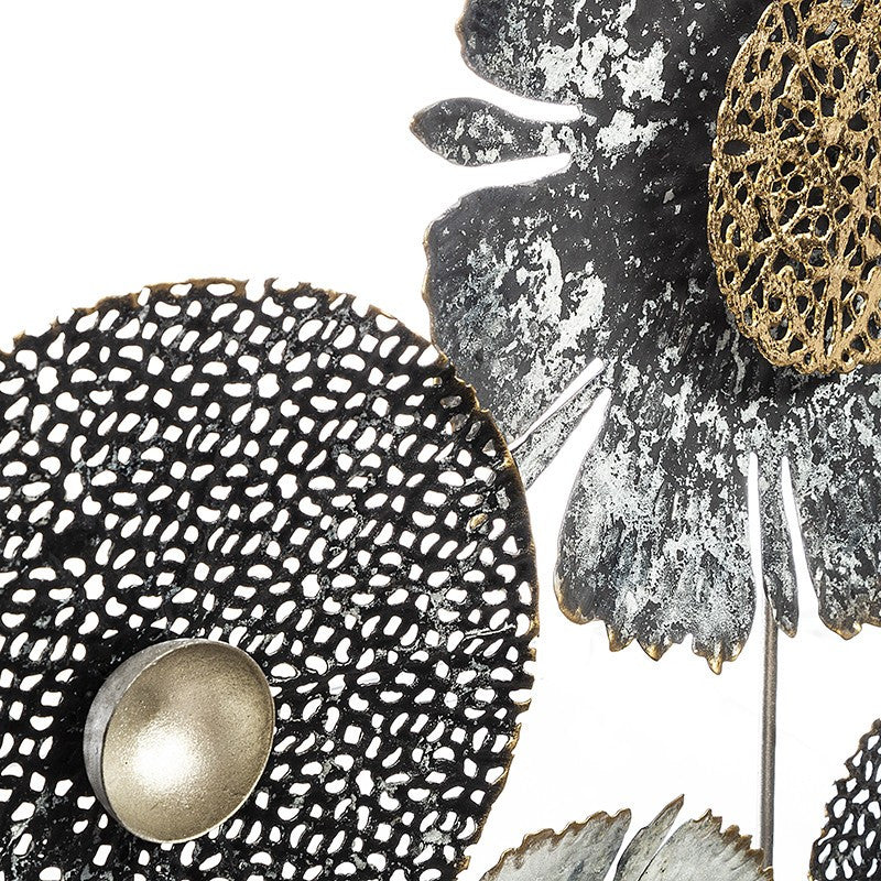  Déco Murale Métal Fleurs 50x50 Atmosphera