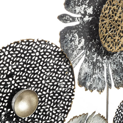  Déco Murale Métal Fleurs 50x50 Atmosphera