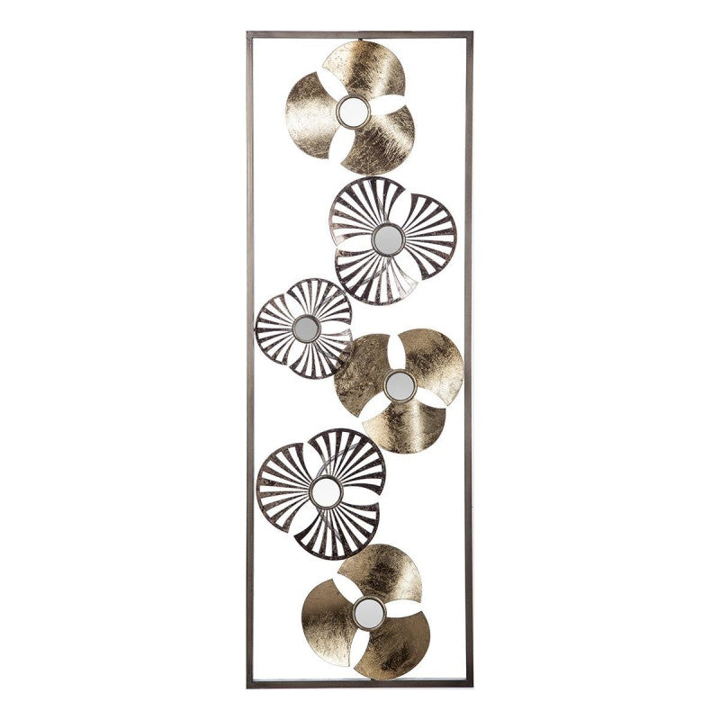 Déco Murale Métal Fleurs Doré Et Noir Atmosphera