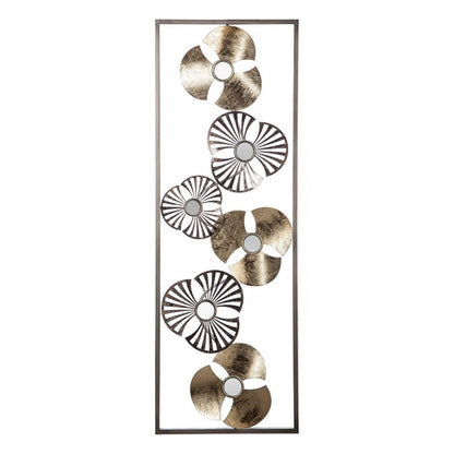  Déco Murale Métal Fleurs Doré Et Noir Atmosphera