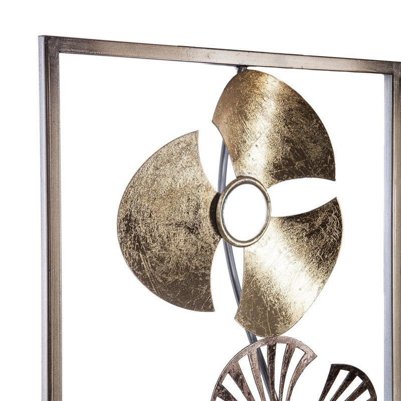  Déco Murale Métal Fleurs Doré Et Noir Atmosphera
