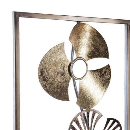 Déco Murale Métal Fleurs Doré Et Noir Atmosphera