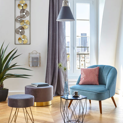  Déco Murale Métal Fleurs Doré Et Noir Atmosphera