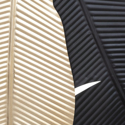  Déco Murale Métal Plumes Noir Et Doré Atmosphera