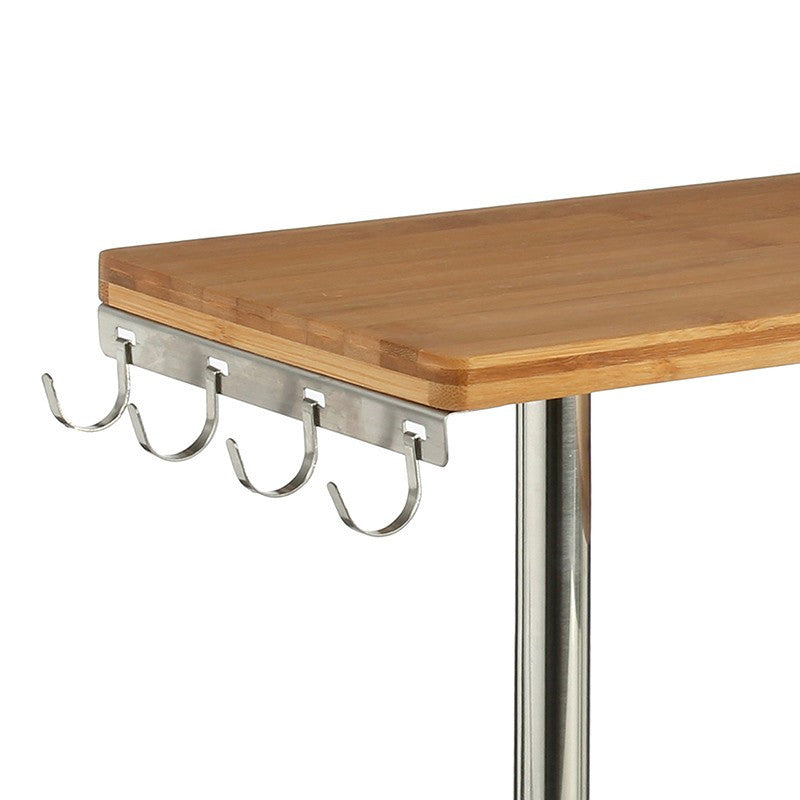  Etagère D'angle 3 Niveaux Bambou Et Inox 5Five