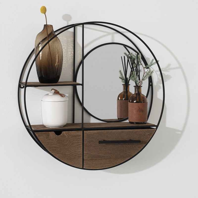  Etagère Murale Ronde D50 Miroir Atmosphera