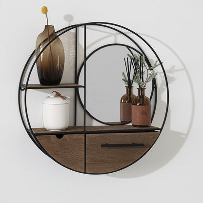  Etagère Murale Ronde D50 Miroir Atmosphera