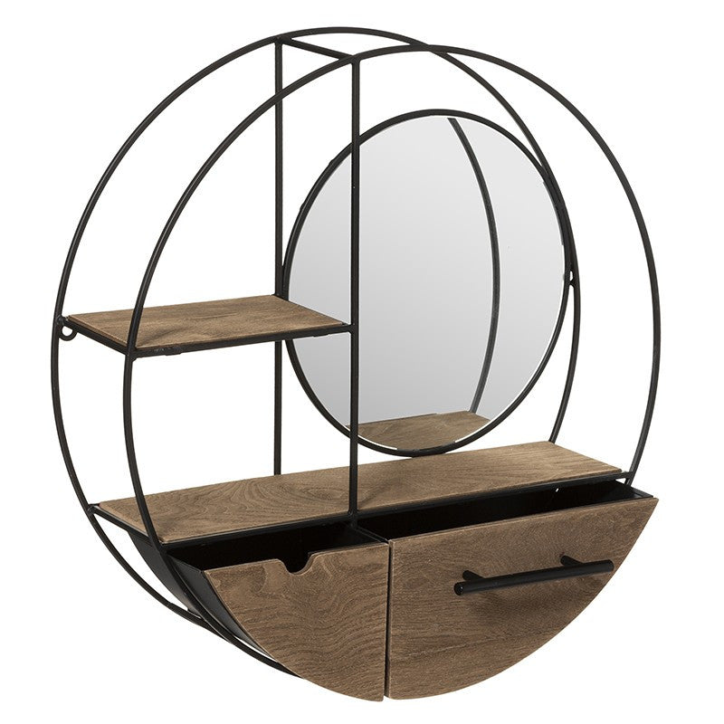  Etagère Murale Ronde D50 Miroir Atmosphera