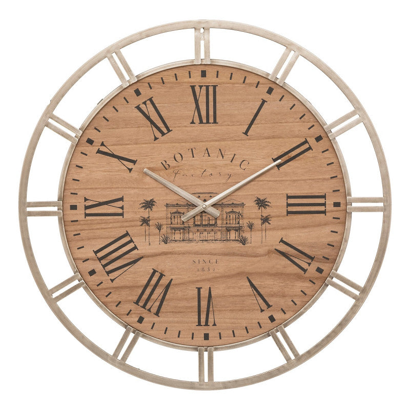  Horloge 70 Cm Métal Et Bois Bota Atmosphera