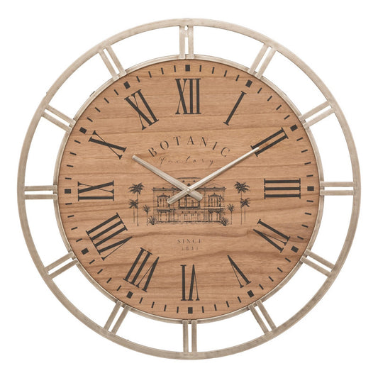  Horloge 70 Cm Métal Et Bois Bota Atmosphera