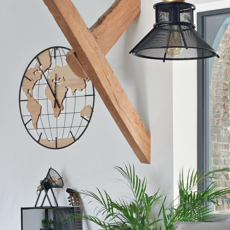  Horloge 90cm Monde Jay Atmosphera