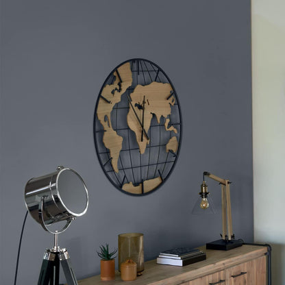  Horloge 90cm Monde Jay Atmosphera