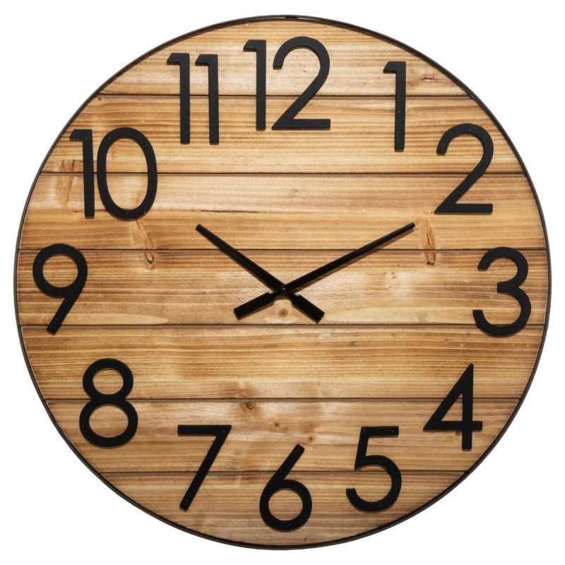  Horloge Abby En Métal Et Bois D70 Atmosphera
