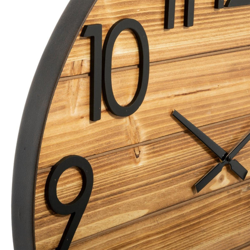  Horloge Abby En Métal Et Bois D70 Atmosphera