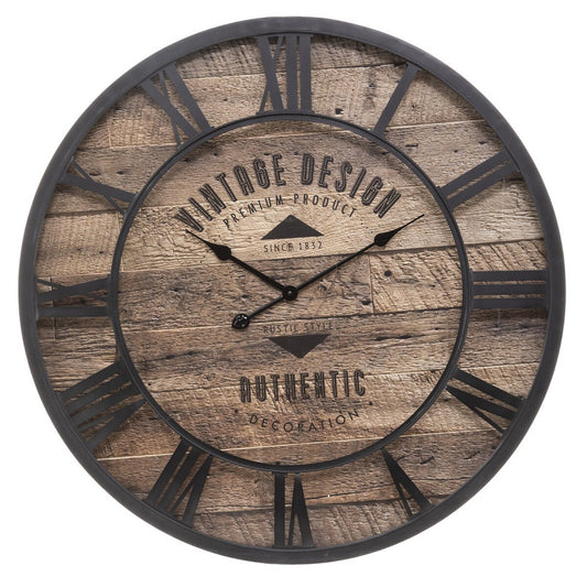  Horloge D80 Métal Et Bois Oscar Atmosphera