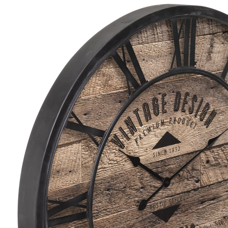  Horloge D80 Métal Et Bois Oscar Atmosphera