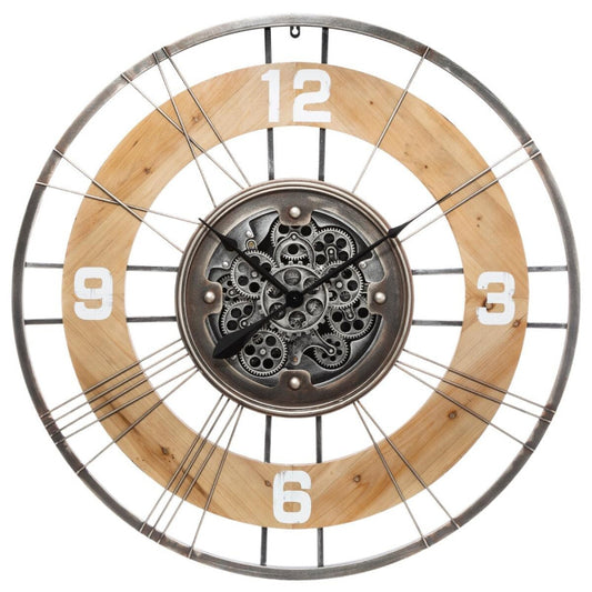  Horloge D90 Rouages Métal Et Sapin Lana Atmosphera