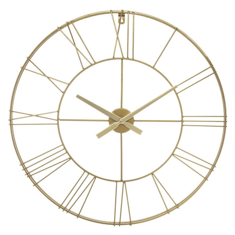  Horloge Géante Silence Métal Doré D70 Cm Atmosphera