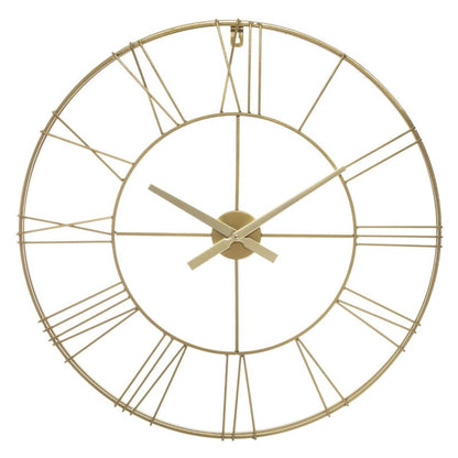  Horloge Géante Silence Métal Doré D70 Cm Atmosphera