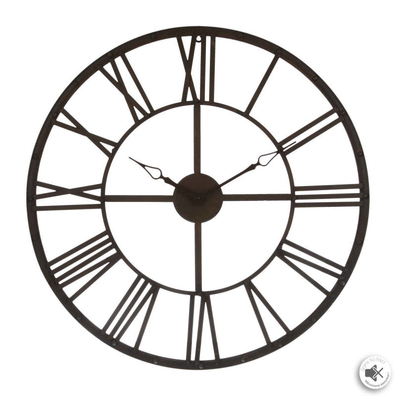  Horloge Métal Chiffres Romains Chocolat Atmosphera