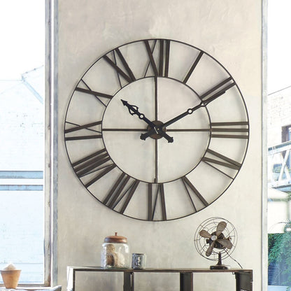  Horloge Métal Chiffres Romains Chocolat Atmosphera