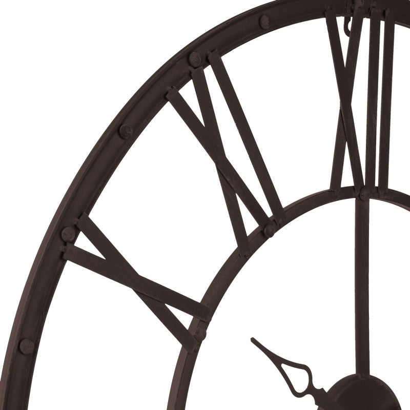 Horloge Métal Chiffres Romains Chocolat Atmosphera