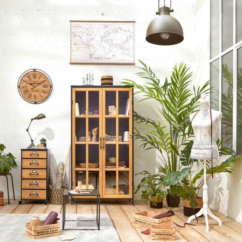  Horloge Métal Et Bois D58 Colonial Atmosphera