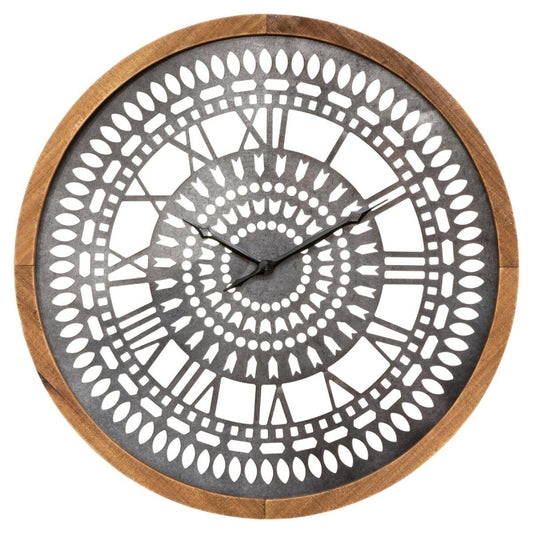  Horloge Métal Et Bois D63 Louison Atmosphera